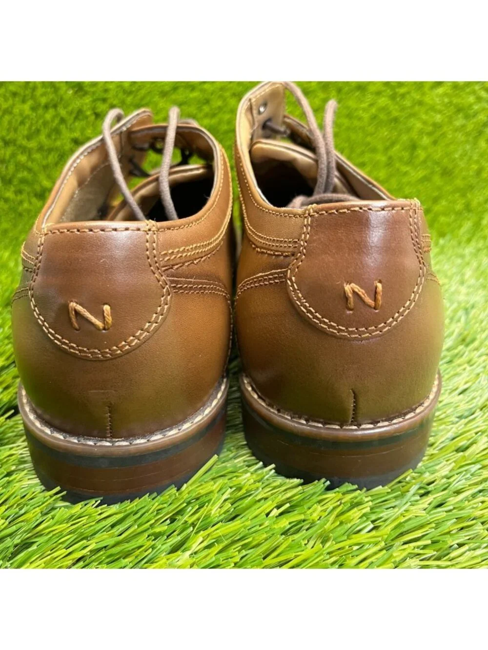 Nunn Bush Westwood Mens Size 9.5 Brown Classic Plain Toe Oxford Dress Shoes